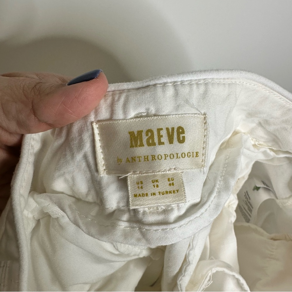 Anthropologie Maeve ‘70s Flare Pant in Ivory White - Picture 6 of 9